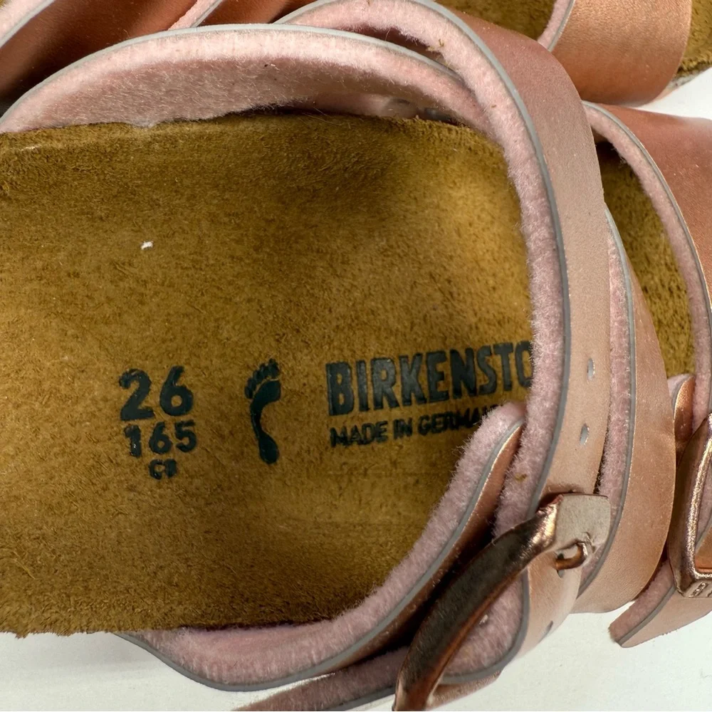 Birkenstock Salina Kids Sandals in Metallic Rose, NWT, 26/US 8.